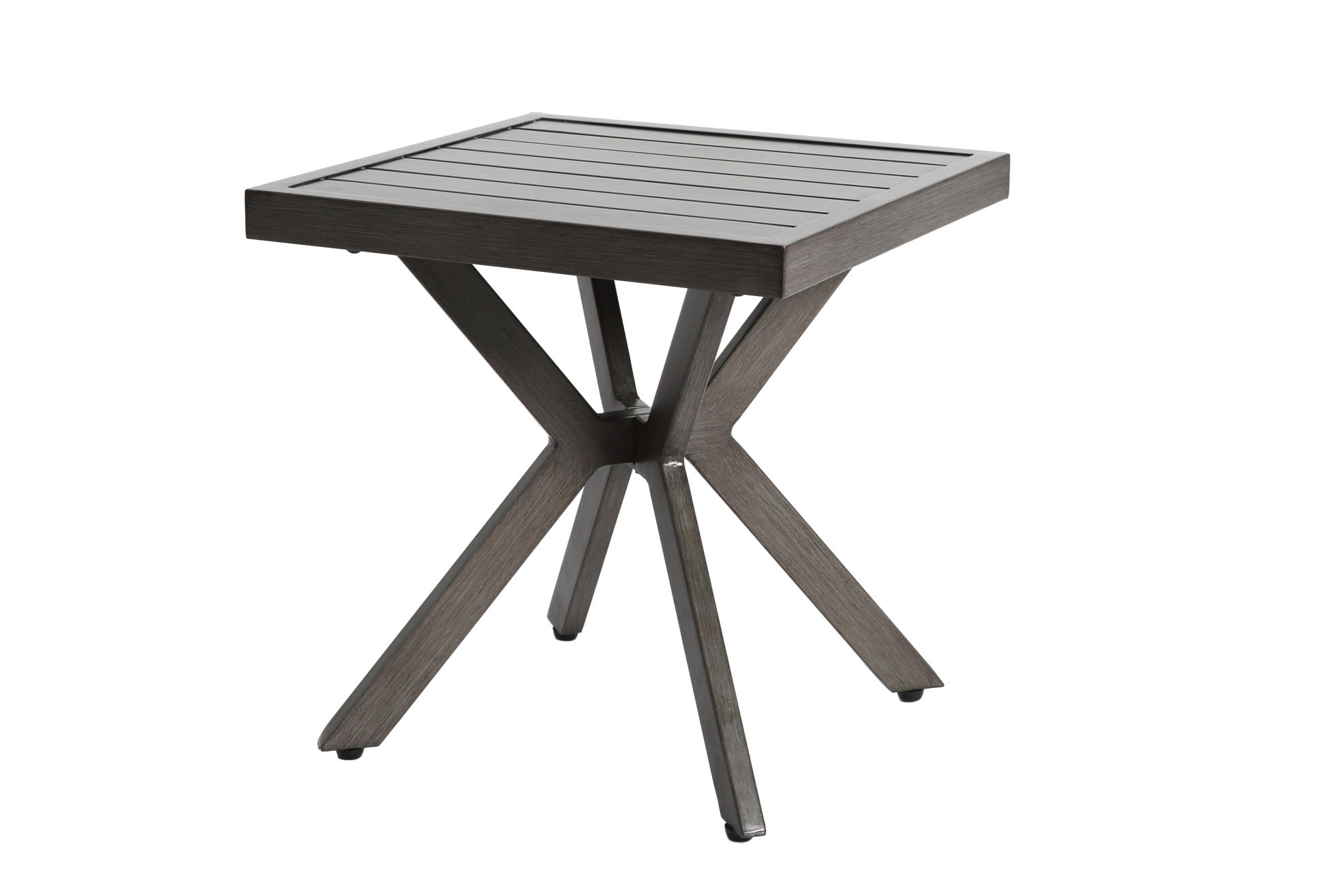 BEISTELLTISCH 45/45/47 cm dunkelgrau aus Aluminium für Außenbereich - Dunkelgrau, Metall (45/45/47cm) - OKWISH