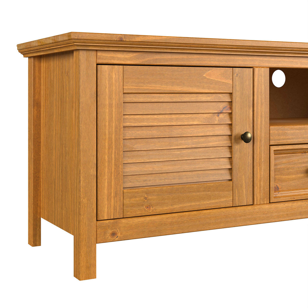 MASSIVES TV-LOWBOARD - Kiefer massiv - 180 cm - Braun/Kieferfarben, Holz/Metall (180/55/42cm) - home24