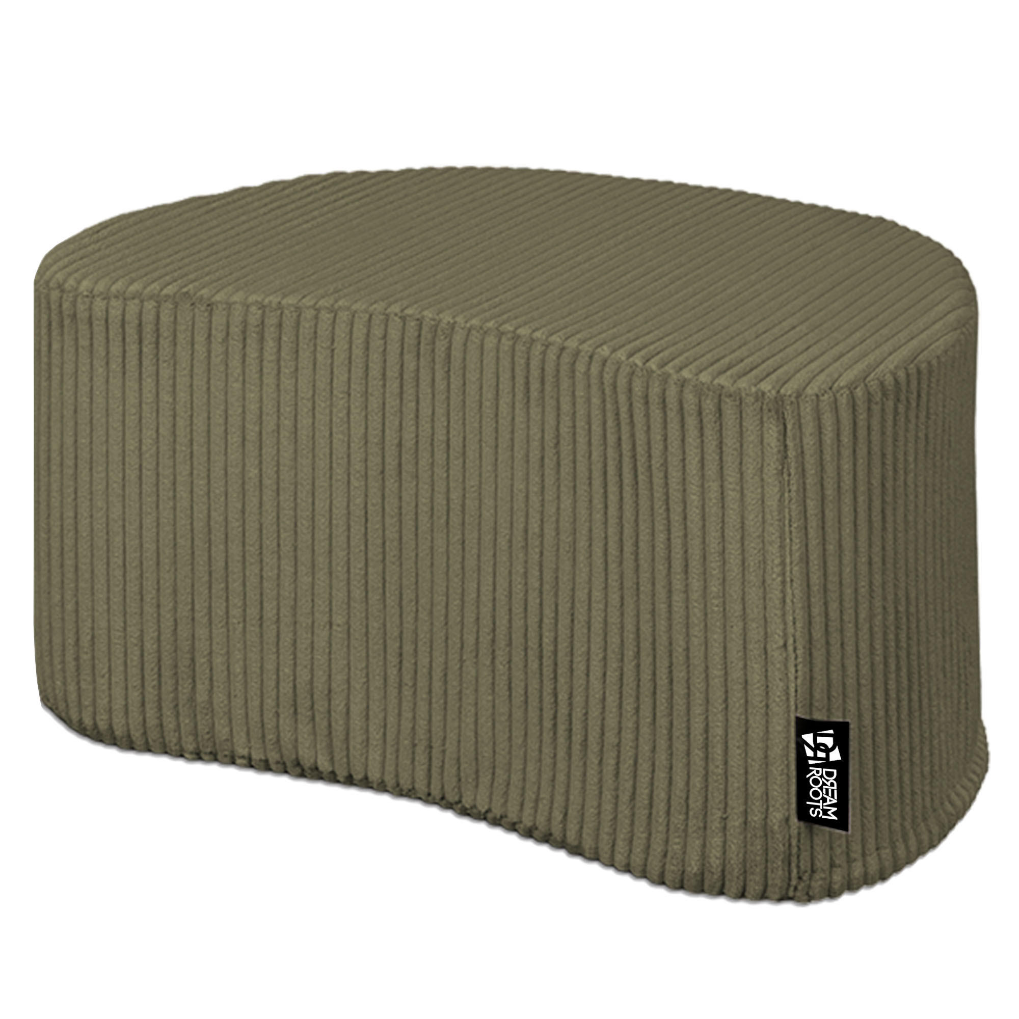 SITZSACK Halbmond 54/36/35 cm, weicher Cord 420 g/m², Olivgrün - Olivgrün, Textil (36/35/54cm) - Dreamroots