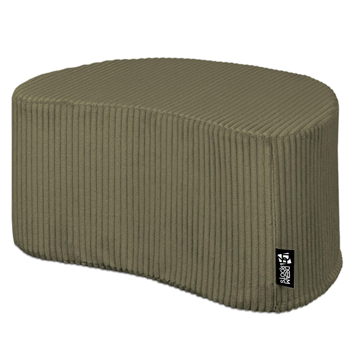 SITZSACK Halbmond 54/36/35 cm, weicher Cord 420 g/m², Olivgrün - Olivgrün, Textil (36/35/54cm) - Dreamroots