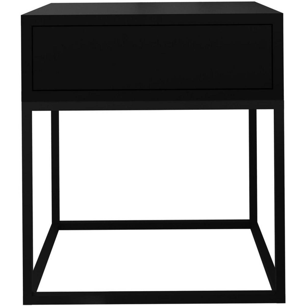 NACHTSCHRANK Kay 45/50/35 schwarz - Schwarz, Holzwerkstoff/Metall (45/50/35cm) - Beautysofa