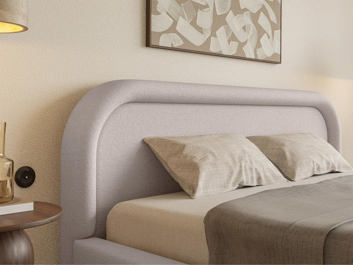 ČALOUNĚNÁ POSTEL Ruvi greige 140x200 cm - černá/šedohnědá, textil/plast (140/200cm) - Selsey
