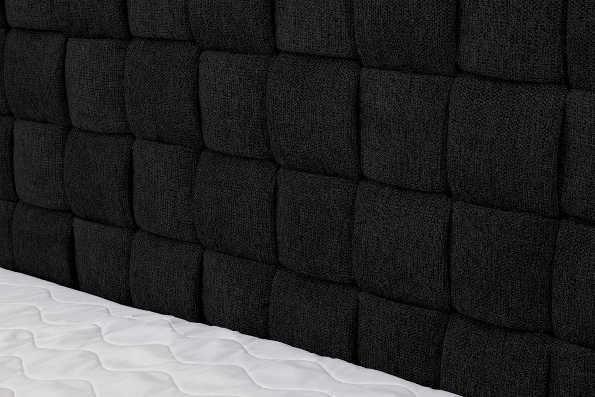 BOXBETT ROMA mit zwei Bettkästen H2/H3 Matratze und Topper 160 x 200 cm - Schwarz, Holzwerkstoff (160/200cm) - VENASI MÖBEL