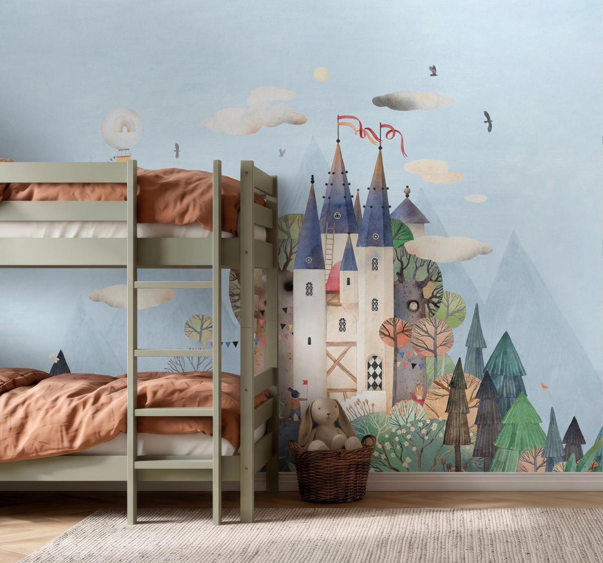 FOTOTAPETE Märchenschloss 3.5 x 2.79 m - Multicolor, Papier (350/279cm) - ESTAhome