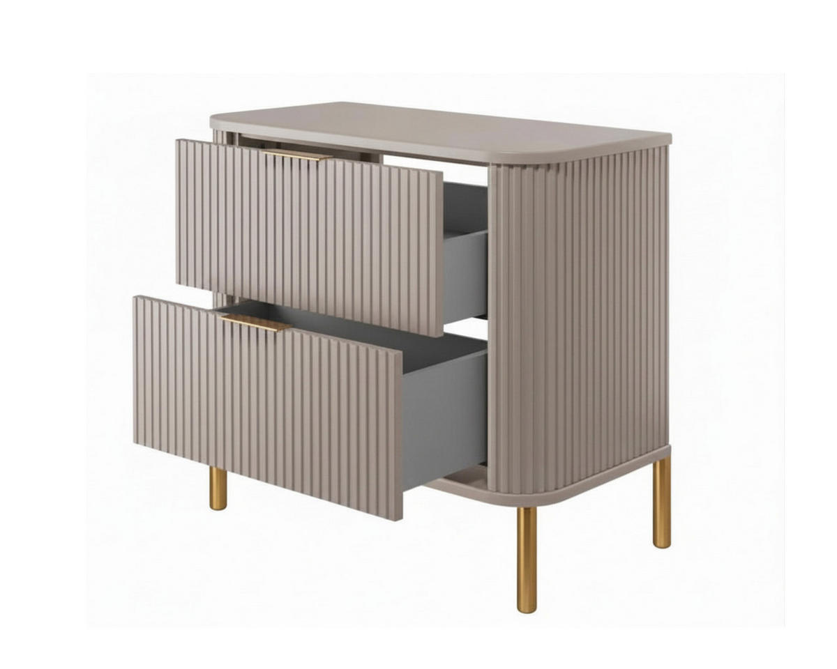 BADEZIMMERSCHRANK : Farbe Kaschmir, Griff gold, Füße gold, 60 x 41,5 x 66,7 cm - Kaschmir/Goldfarben, Holzwerkstoff (60/66.7/41.5cm) - 3XE LIVING