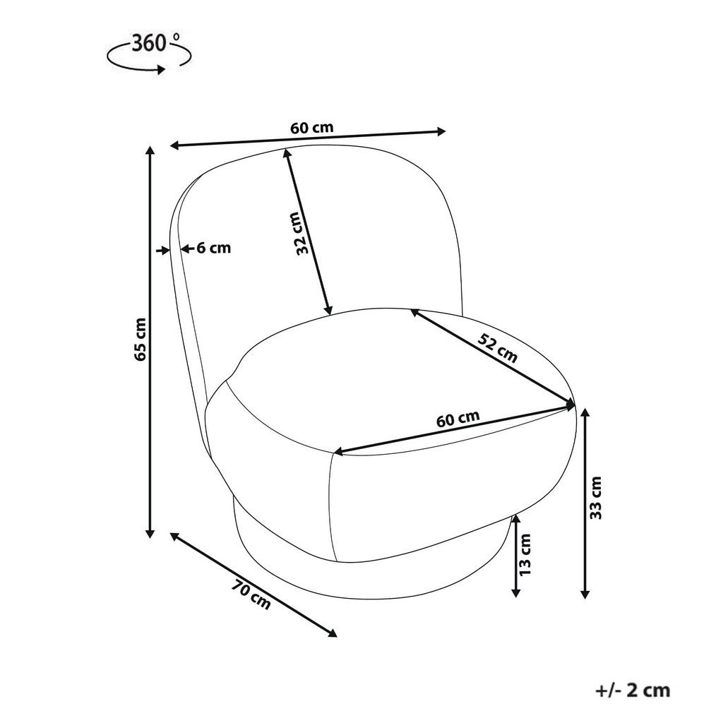 Thumbnail - Beliani Drehsessel, Taupe, Textil, 60x65x70 cm, Wohnzimmer, Sessel, Polstersessel