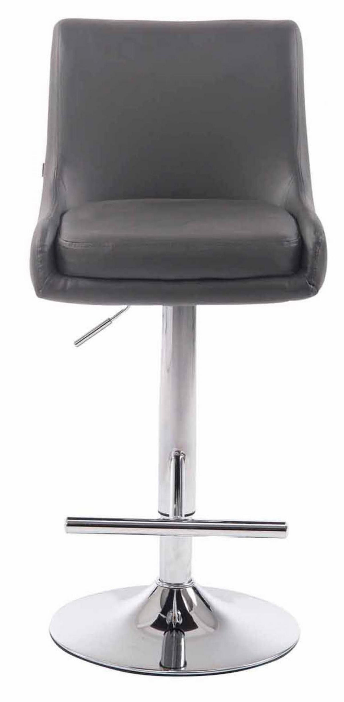 BARHOCKER 2er Set Lederlook grau - Chromfarben/Grau, Textil/Metall (43/90/50cm) - CLP