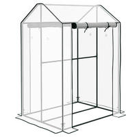 GEWÄCHSCHAUS DE-05699 Frühbeet, wetterbeständig, aufrollbare Tür Weiß/Grün - Weiß, Kunststoff/Metall (80/150/100cm) - ComfortXL