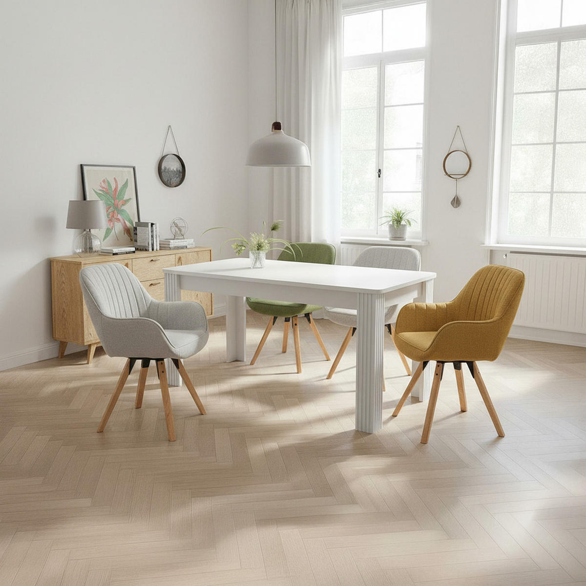 RECHTECKIGER Esstisch, 4–6 Pers., 116x65x75 cm, weiß - Weiß, Holzwerkstoff (116/65/75cm) - Meubles Cosy
