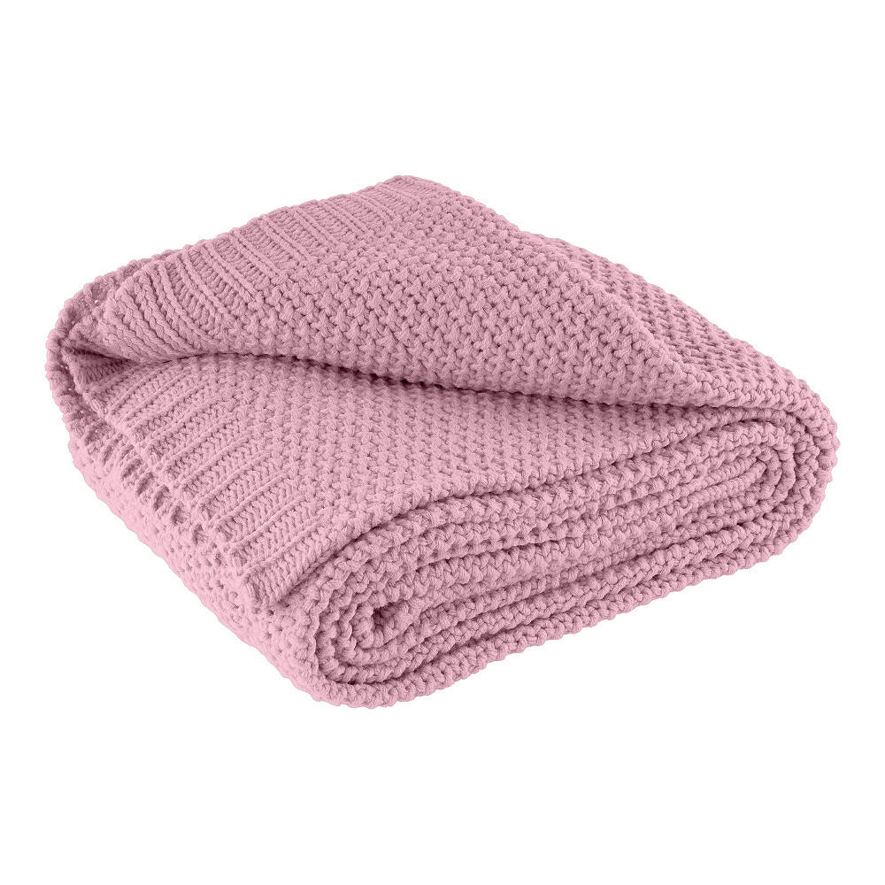 STRICKDECKE rosa 140/190 cm - Pink, Textil (140/190cm) - wometo