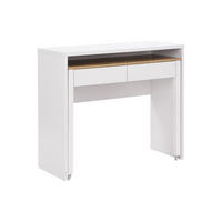 KONSOLENSCHREIBTISCH ausziehbar mit 2 Schubladen - Weiß & Holzfarben - LOAVIA - Naturfarben, Holz (100/40/87cm) - Vente-Unique