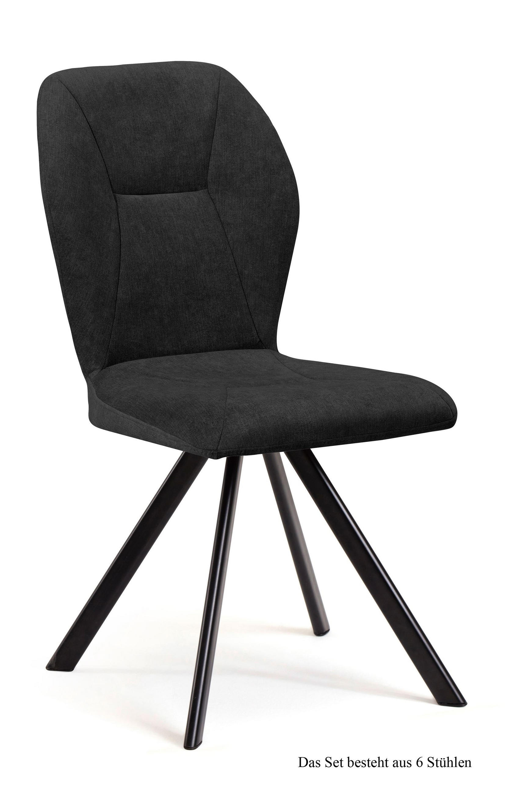 ESSZIMMERSTUHL drehbar (6er-Set) Diana 51x92x60 Schwarz/Anthrazit - Anthrazit/Schwarz, Kunststoff (60/92/51cm) - 58aufmkessel