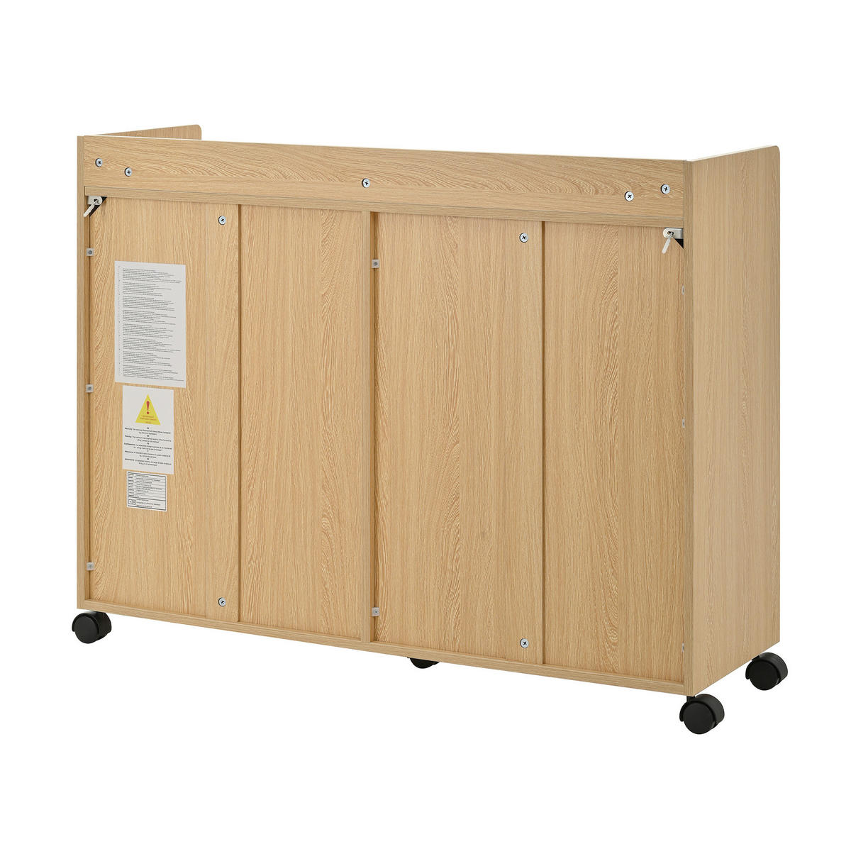 SCHUHSCHRANK 110/35/86 cm mit Rollen, Schubladen und verstellbaren Einlegeböden, Natur - Naturfarben, Holzwerkstoff (110/86/35cm) - Redom