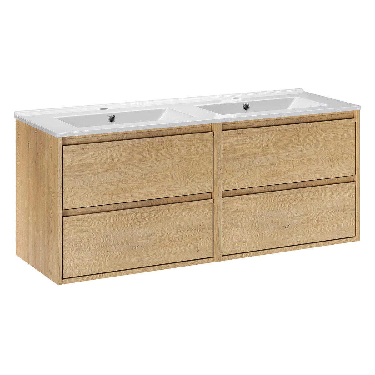 DOPPELWASCHTISCH 121cm Edmé Holz - Braun, Holzwerkstoff (121/52/46cm) - Petits-meubles