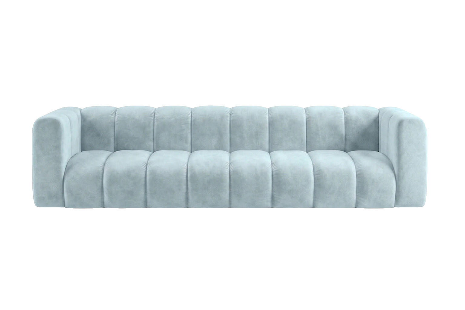 SOFA 4-Sitzer Modulares, Velvet-Stoff Riviera, Babyblau, GRAND - Hellblau, Holz (290/70/89cm) - Kaiser Möbel