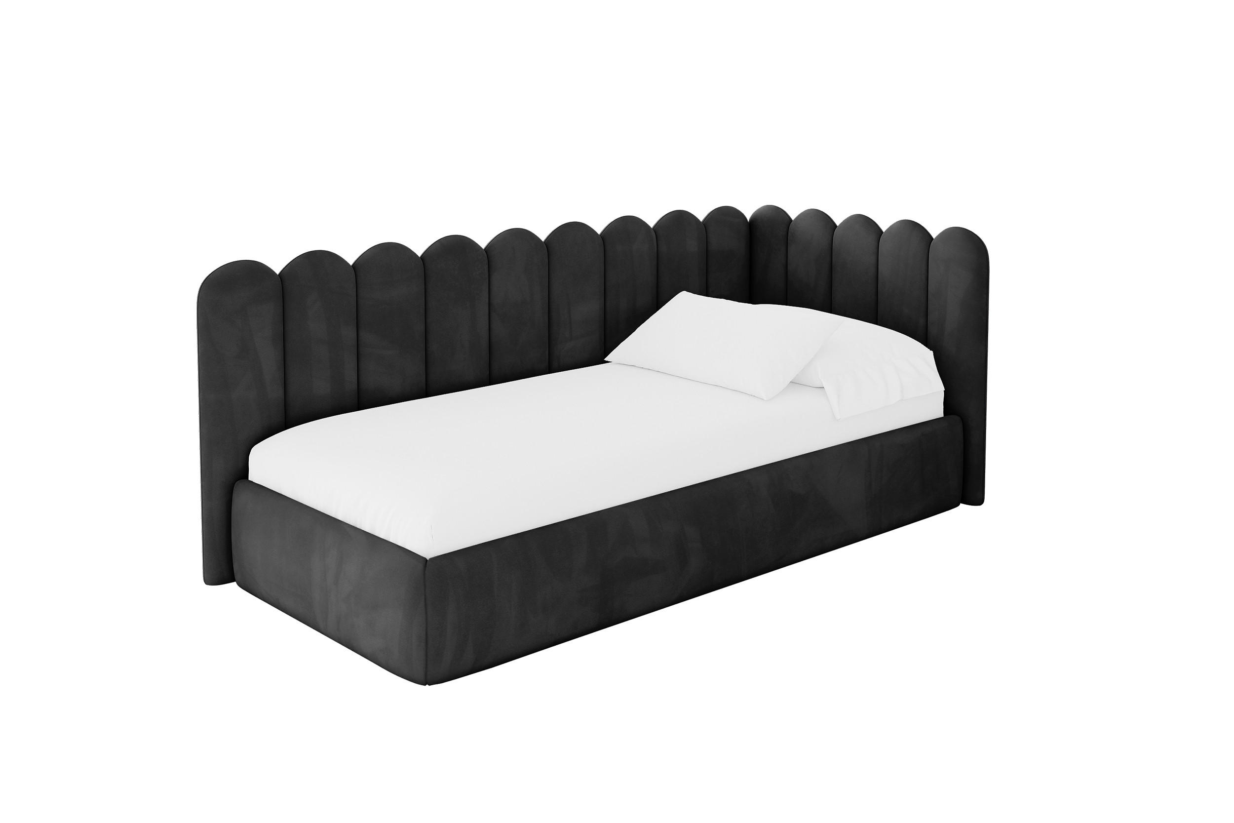 ALTDECOR JEDNOLŮŽKOVÁ POSTEL pro mládež s úložným prostorem a matrací H3/H4, vlevo - ARTY 90x200 černá