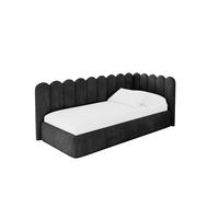 EINZELLBETT Jugendbett mit Bettkasten, Links - ARTY 80x200 Schwarz - Schwarz, Holzwerkstoff/Textil (80/200cm) - ALTDECOR