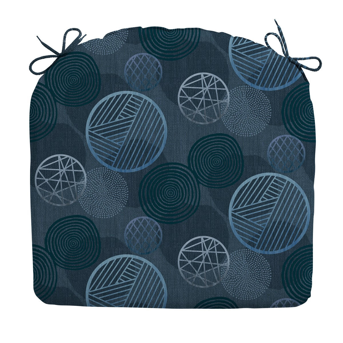 SITZKISSEN Kreis 46/48 cm 4er-Set - Blau, Textil (48/4/46cm) - Madison