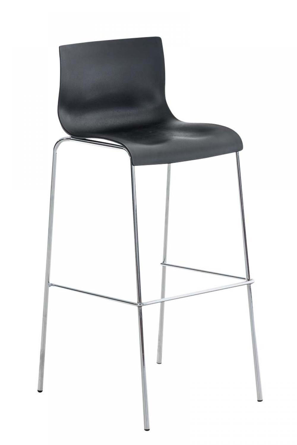BARHOCKER Kunststoff Schwarz - Chromfarben/Schwarz, Kunststoff/Metall (43/100/48cm) - CLP