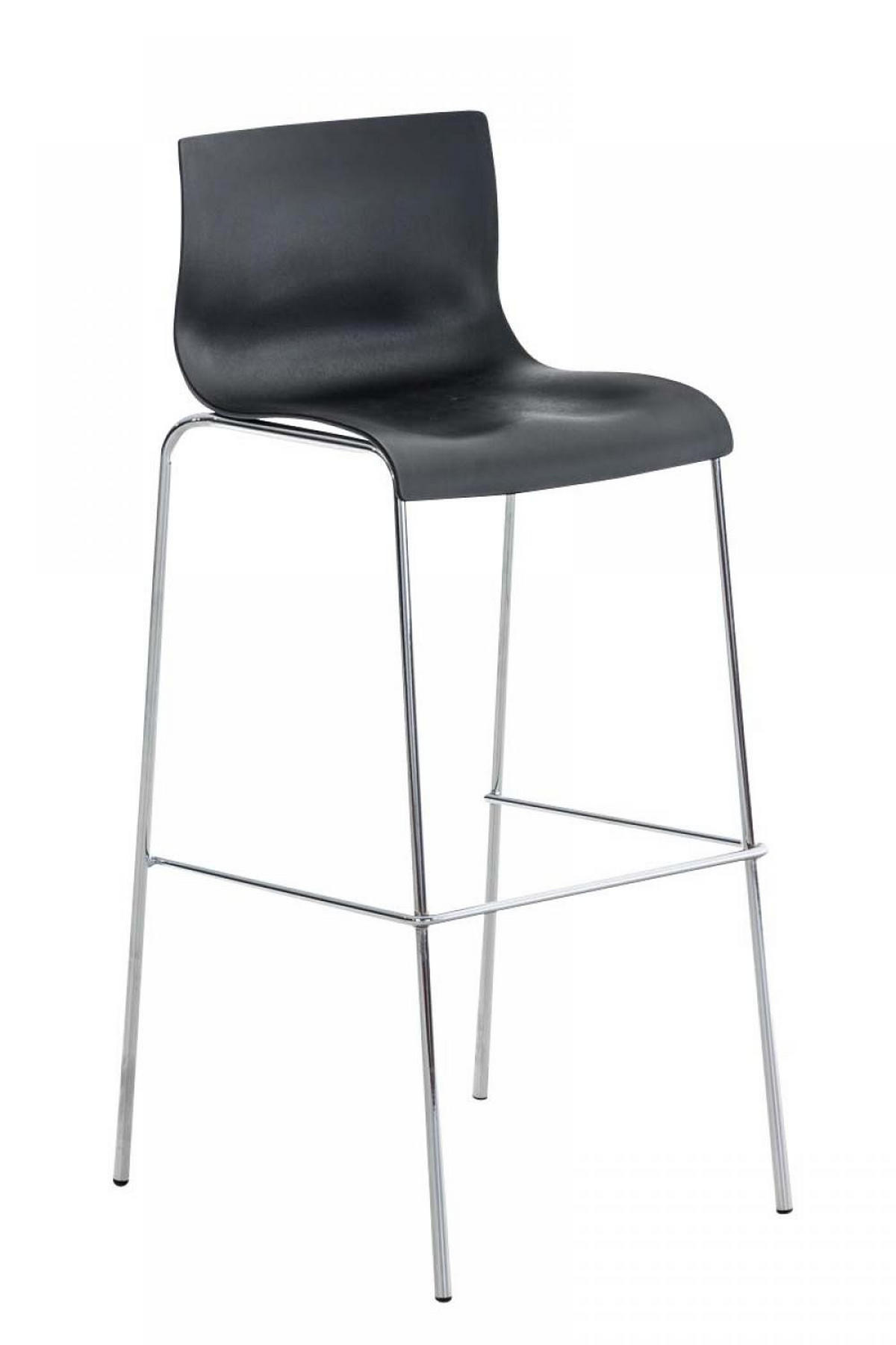 BARHOCKER 2er Set Kunststoff schwarz - Chromfarben/Schwarz, Kunststoff/Metall (43/100/48cm) - CLP