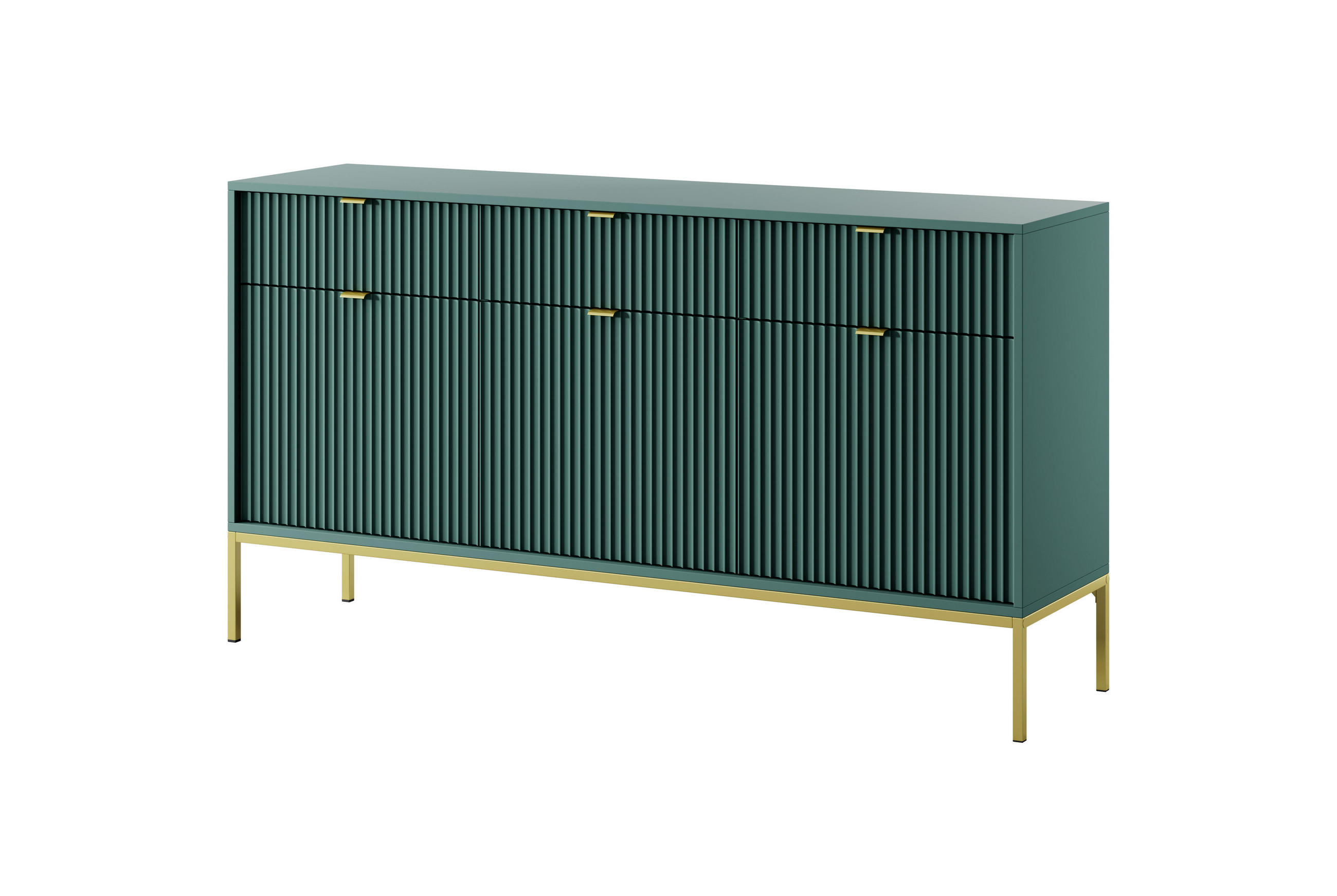 Furnlux Sideboard Grün, Gold 154x83x39 cm
