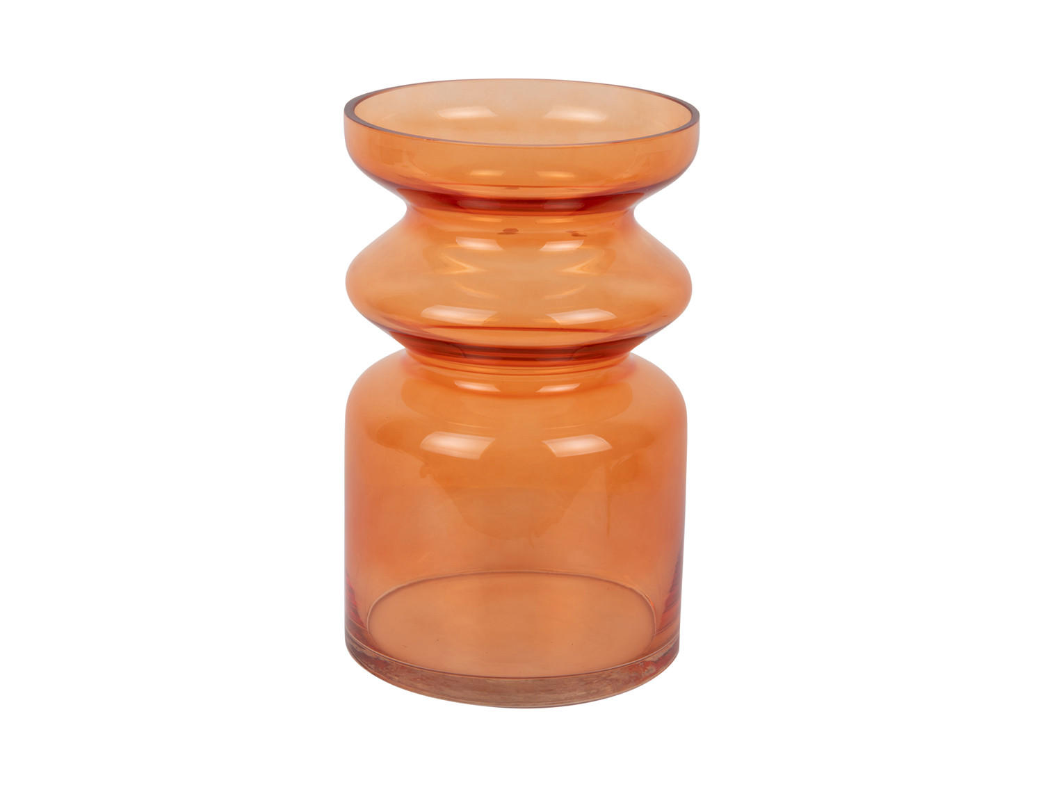 VASE Gusto Orange 15.5/15.5/25 cm - Orange, Glas (25cm) - Present Time