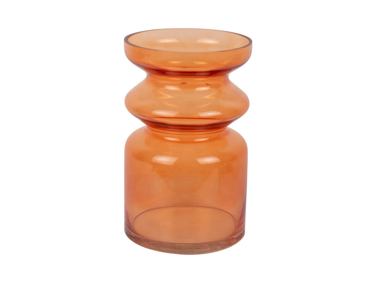 VASE Gusto Orange 15.5/15.5/25 cm - Orange, Glas (25cm) - Present Time