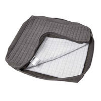 SITZKISSEN-BEZUG grau 50/50/10 – Kissenhülle wattiert, Velours - Grau, Textil (50/50/10cm) - Homescapes