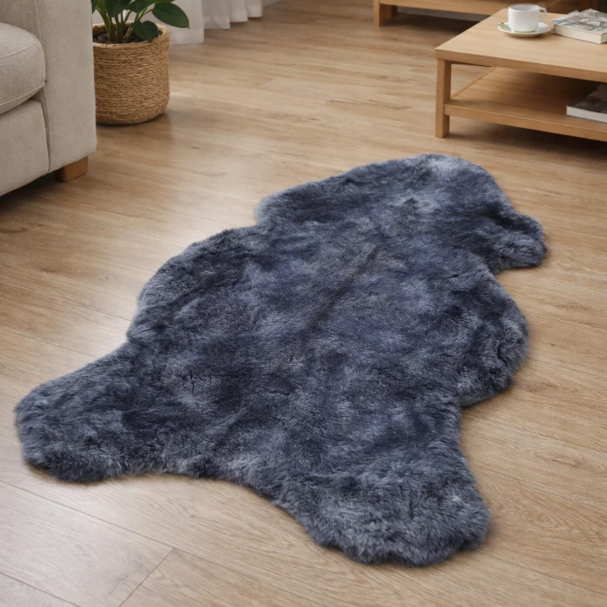 SCHAFFELL Premium Merino Lammfell Silber Grau geschoren ca. 115 cm - Silberfarben/Grau, Fell (65/115cm) - Provellus