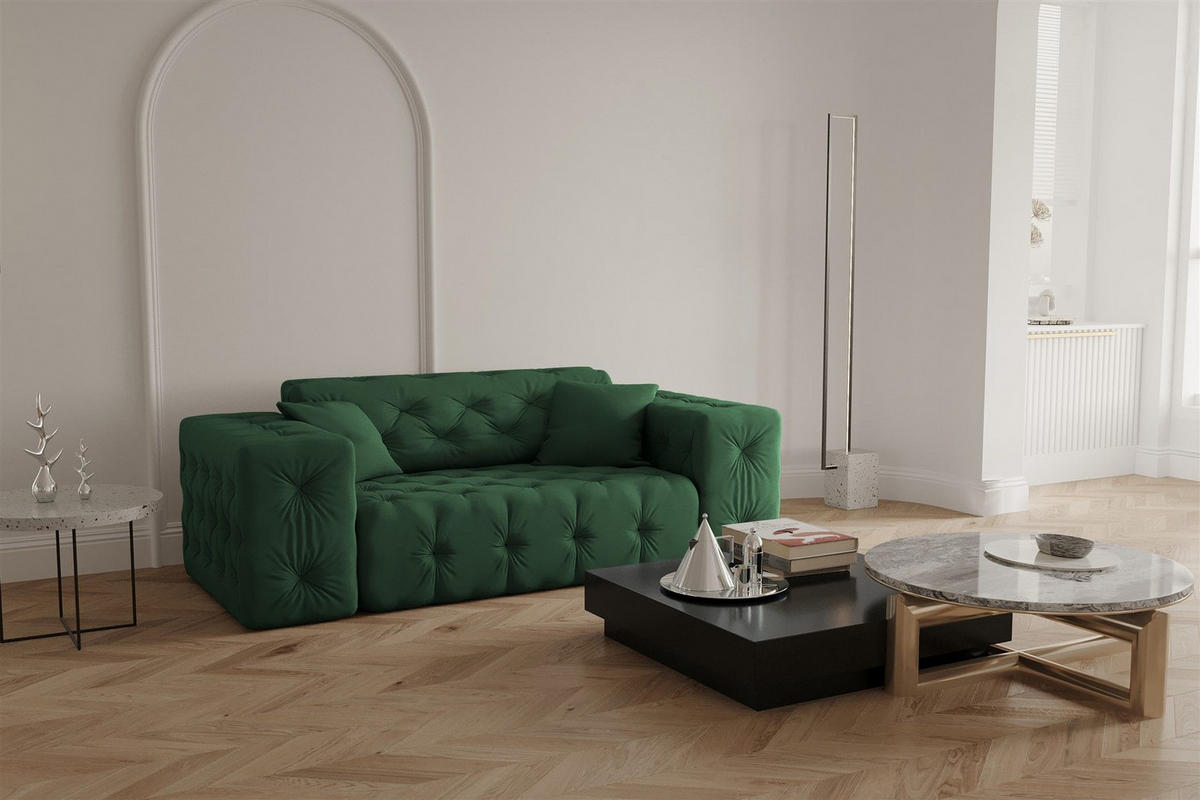 SOFA 2-sitzer Chantal - Grün, Holzwerkstoff/Textil (186/78/96cm) - Fun Möbel