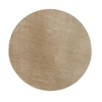 TEPPICH Kurzflor waschbar Unifarben Wohnzimmer schmutzabweisend Natur Rund 200D - Naturfarben, Textil (200/200cm) - KADIMA DESIGN