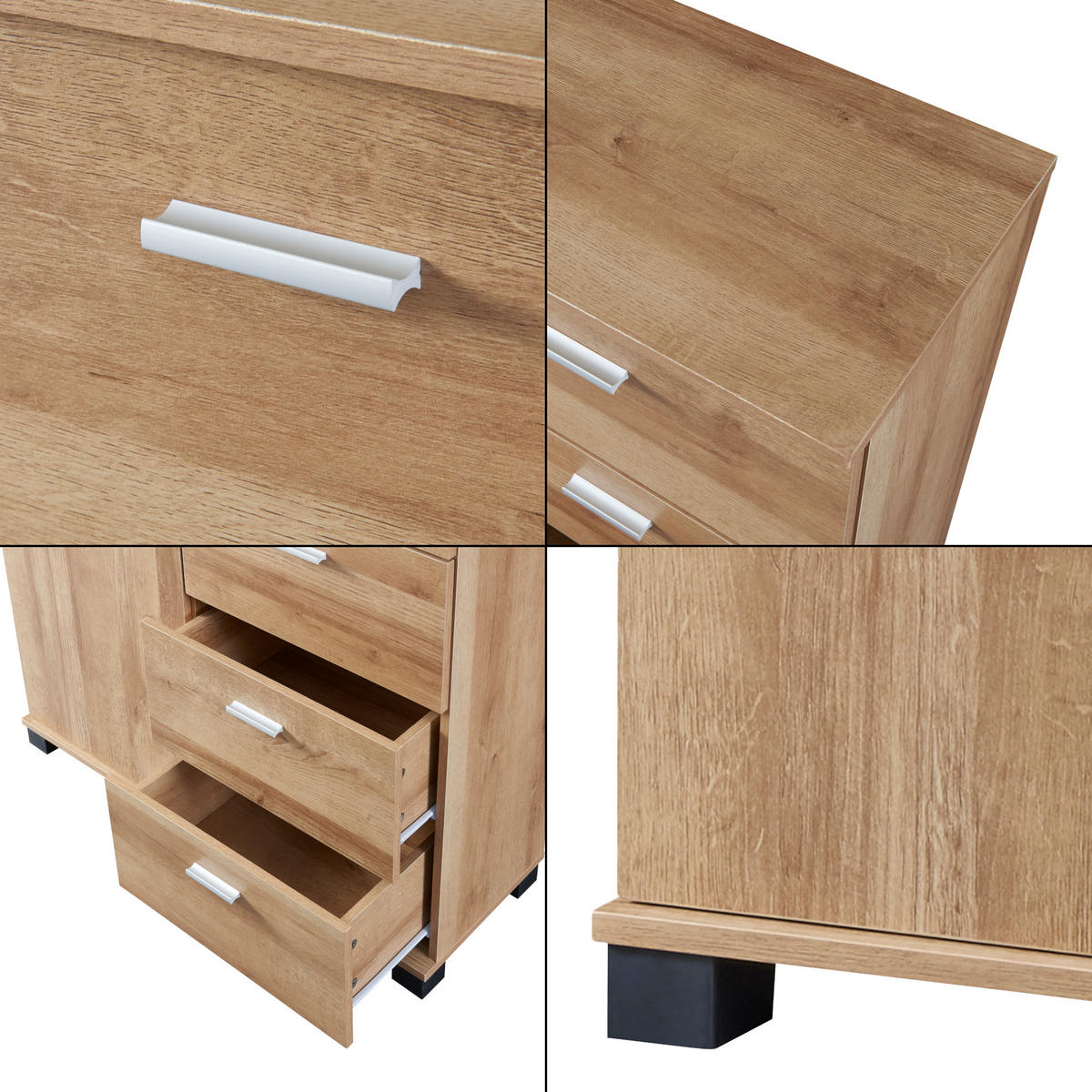 SIDEBOARD Döbritz - Eichefarben, Holzwerkstoff (80/84/28cm) - [en.casa]