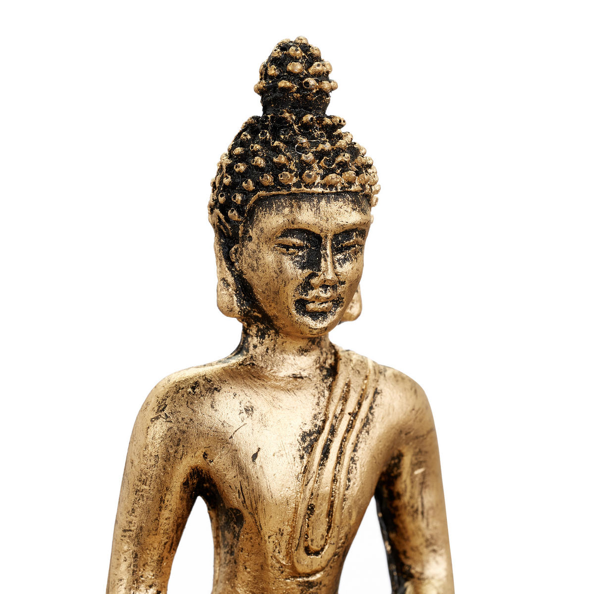 GARTENDEKO Buddha - Multicolor, Holzwerkstoff/Kunststoff (12.5/11.5/12.5cm) - Relaxdays