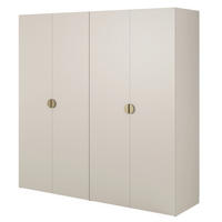 KLEIDERSCHRANK Moonir Greige 200 cm - Taupe/Goldfarben, Holzwerkstoff/Metall (200/200.5/57cm) - Selsey