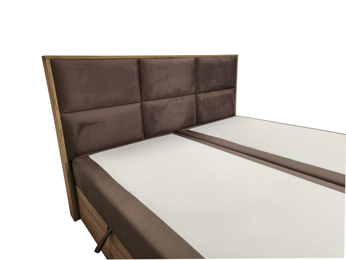 BOXSPRINGBETT Loly 140x200 cm H4 Taschenfederkern Braun - Braun, Textil (140/200cm) - KS Home Concept