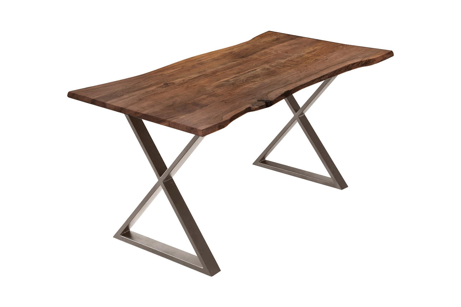 ESSTISCH KASIMIR - Chromfarben/Edelstahlfarben, Holz/Metall (90/180/77cm) - SAM