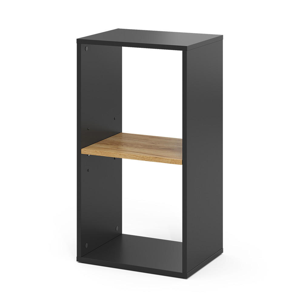 BÜCHERREGAL Tomy Anthrazit/Goldkraft Eiche 40 x 74 cm mit 2 offenen Fächern - Honigeiche/Anthrazit, Holzwerkstoff (40/74/30cm) - Vicco