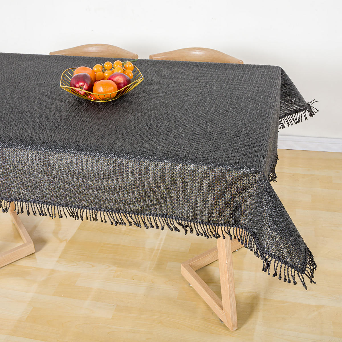 TISCHDECKE Gartentischdecke Anthrazit 140 cm rund Weichschaum - Anthrazit, Textil (140cm) - TiborTex