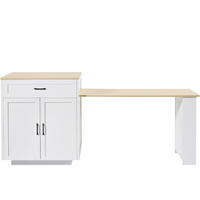 STEHTISCH Weiß 133-202/70/93,5 cm Ausziehbar mit Stauraum - Weiß, Holzwerkstoff (133/93.5/70cm) - PANGIVO