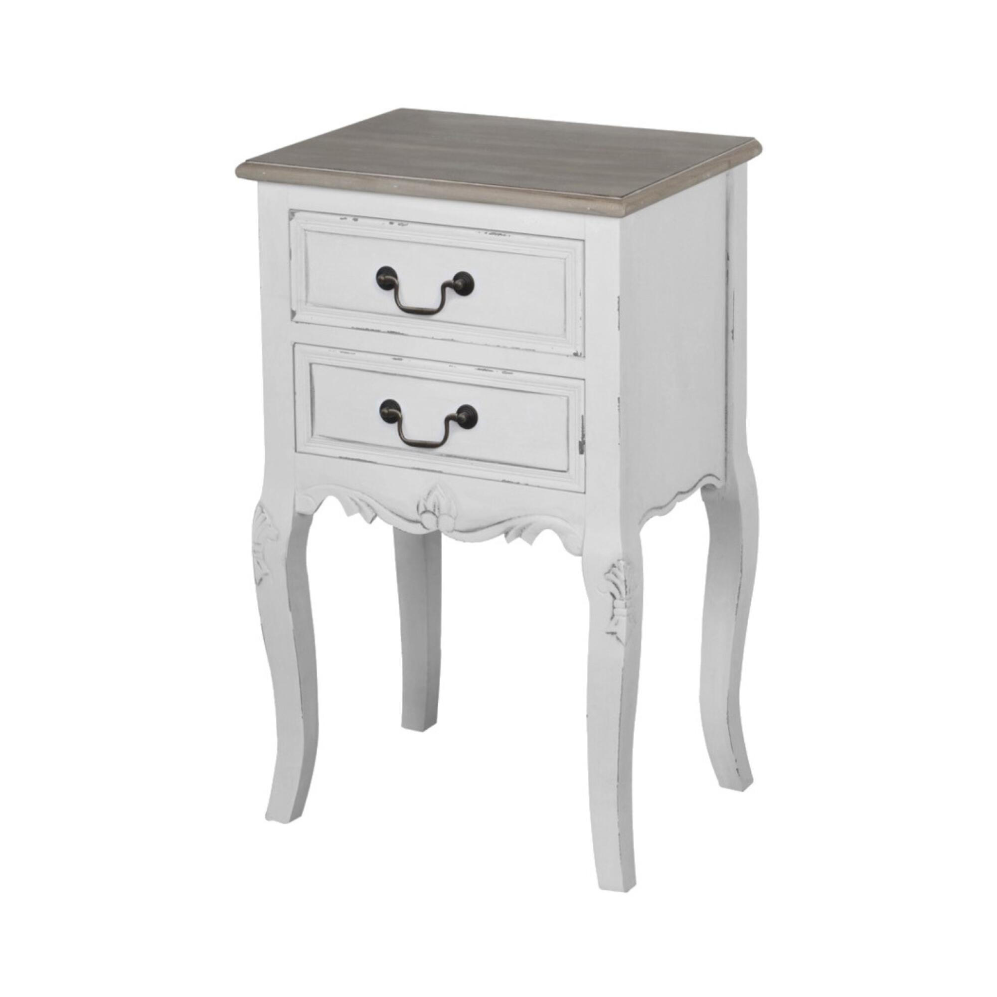 NACHTTISCH RIMINI WHITE Weiß 41x31x67 cm - Weiß, Holz (41/67/31cm) - FURNLUX