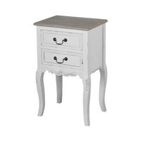 NACHTTISCH RIMINI WHITE Weiß 41x31x67 cm - Weiß, Holz (41/67/31cm) - FURNLUX