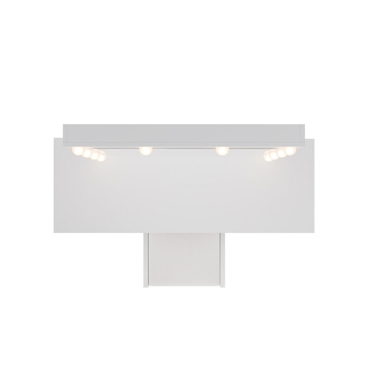 SCHMINKTISCH Talea mit LED (3 Lichtstufen) inkl Hocker Melly - Weiß, Holz (110/141/40cm) - Juskys