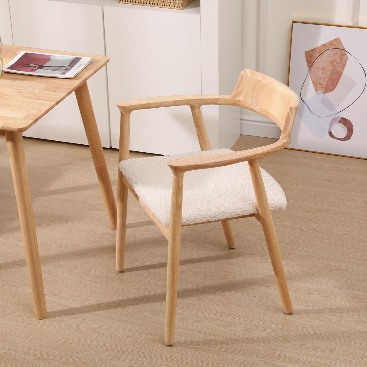 STUHL 2er-Set Holz Weiß - Weiß, Holz (58/75/57.5cm) - Nordlys