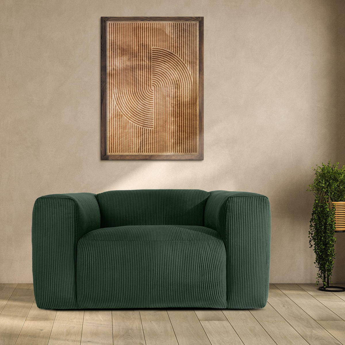 SESSEL BUFFO , Dunkelgrün - Dunkelgrün, Textil (130/73/96cm) - KONSIMO®