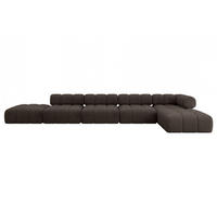 ECKSOFA modulares Sofa Kerru-L3 - 475x190x70 cm Braun Velours - Braun, Holzwerkstoff/Textil (475/190cm) - ALTDECOR