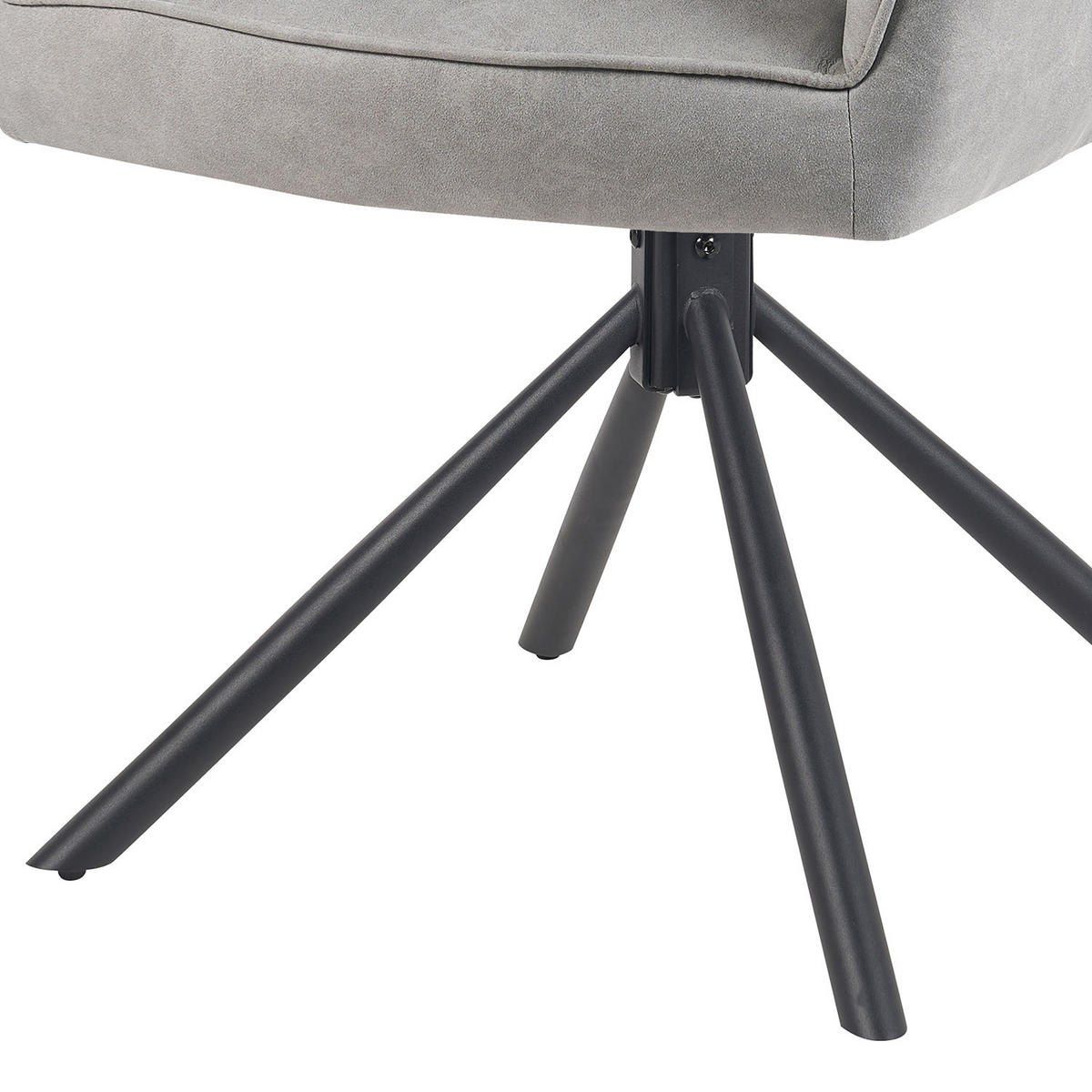 ARMLEHNSTUHL Mika-Piet 2er-Set - Hellgrau/Schwarz, Textil/Metall (60/87/65cm) - DUBI Möbel