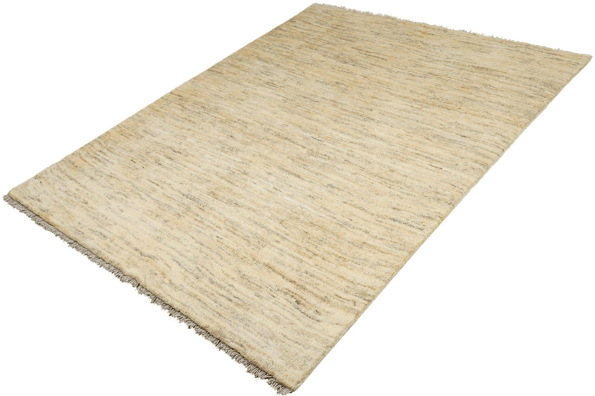 GABBEH-TEPPICH handgeknüpft Beige 182/144 cm Schurwolle - Beige, Textil (144/182cm) - Looma