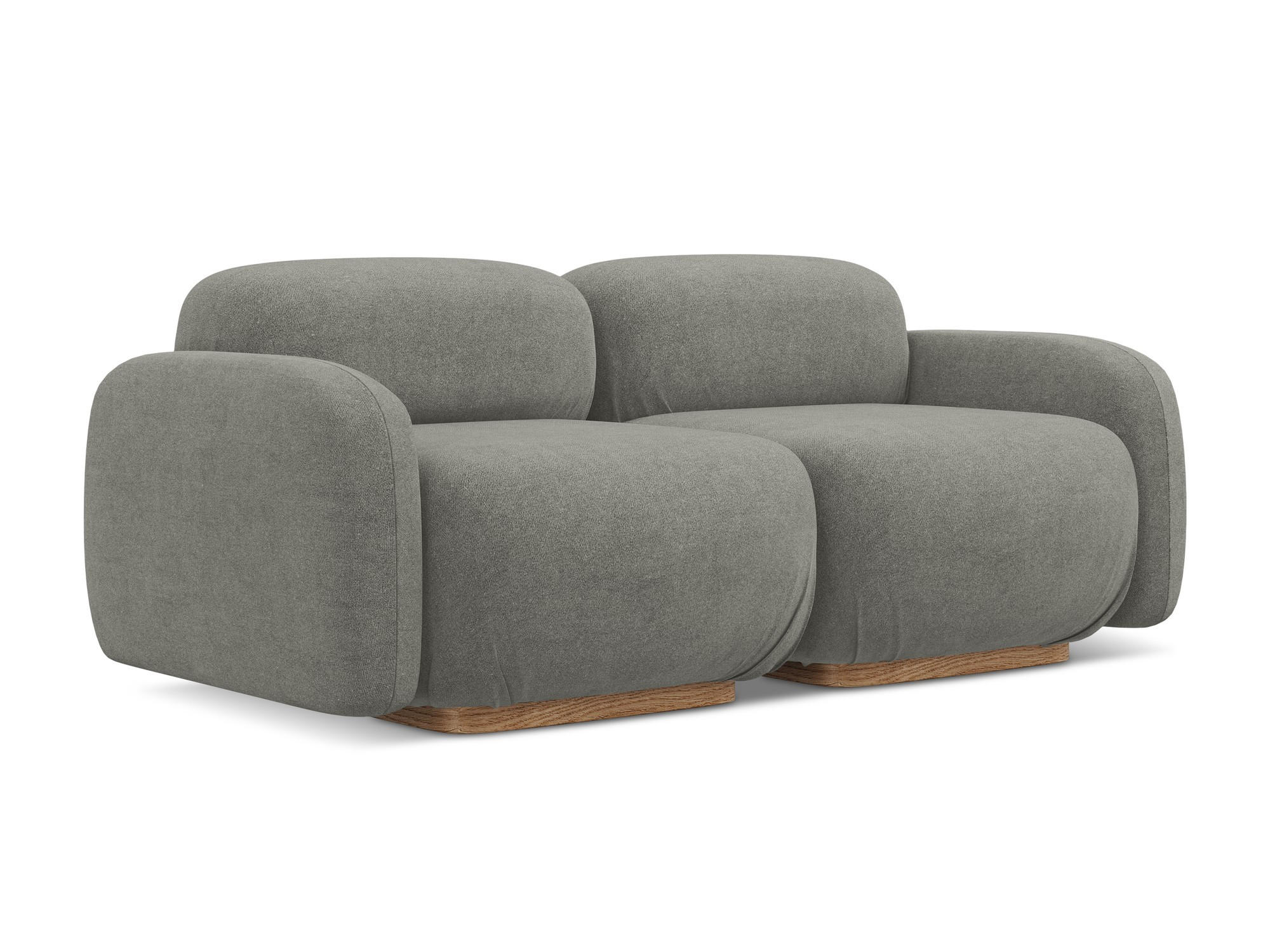 3-SITZER SOFA Bouclé Stoff Beige - Greige/Beige, Holz/Textil (190/73/95cm) - Makamii