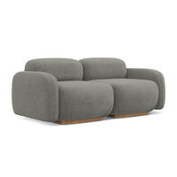 3-SITZER SOFA Bouclé Stoff Beige - Greige/Beige, Holz/Textil (190/73/95cm) - Makamii