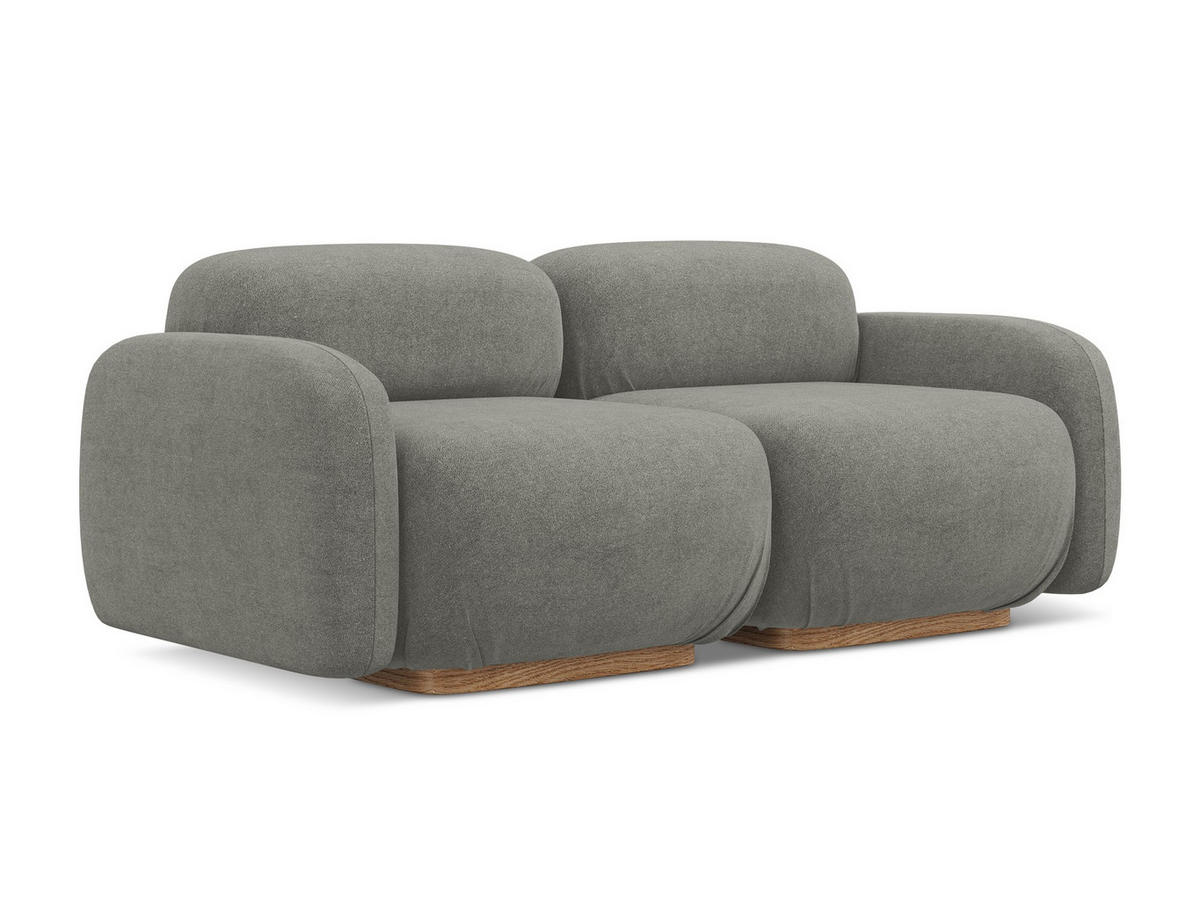 3-SITZER SOFA Bouclé Stoff Beige - Greige/Beige, Holz/Textil (190/73/95cm) - Makamii